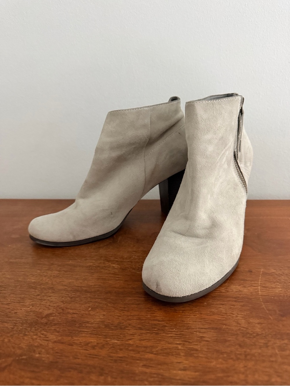 Cole Haan Women's Suede Ankle Booties in Light Taupe/Grey